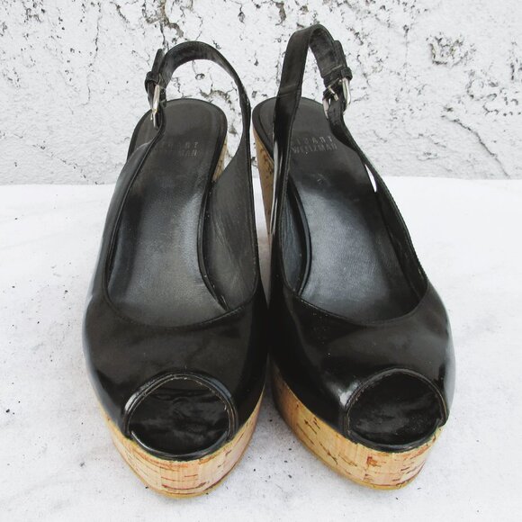 s-l400.jpg Stuart Weitzman black patent leather sandals 7M
